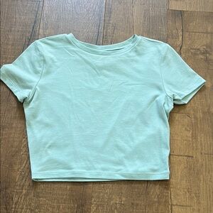 Wild Fable Light Green Short Sleeve Crop Top